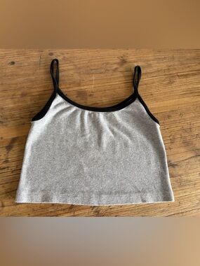 Brandy Melville Gray Tank Top with Black Trim
